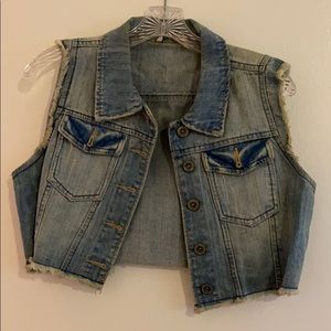 Crop Demin Vest